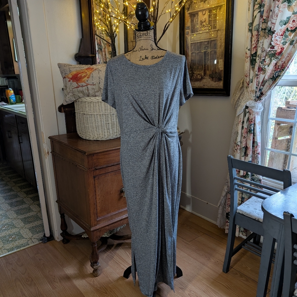 Elegant Gray Women's Dress Maxi